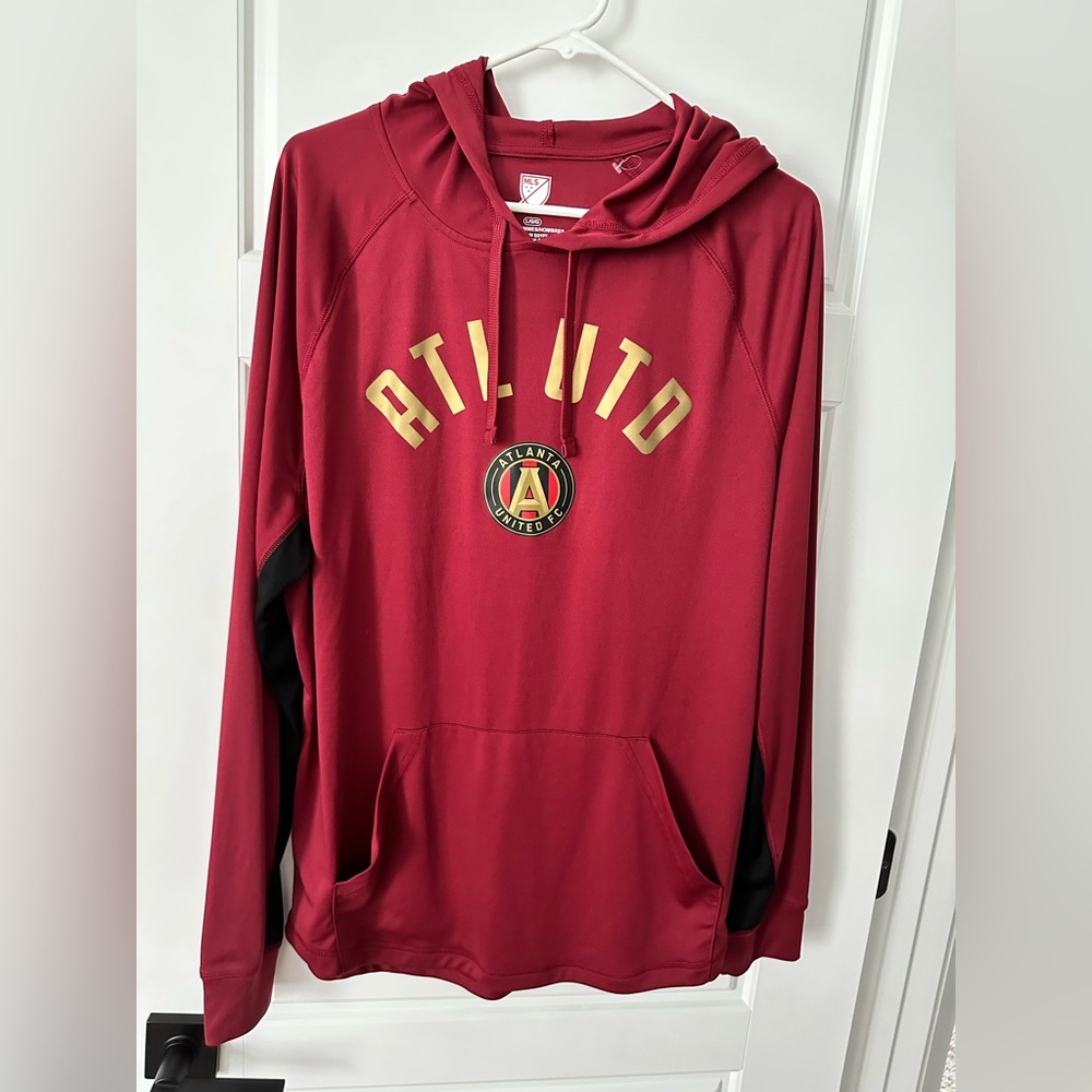 Atlanta United FC Mens L MLS Soccer Performance Hoodie Pullover